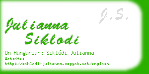 julianna siklodi business card